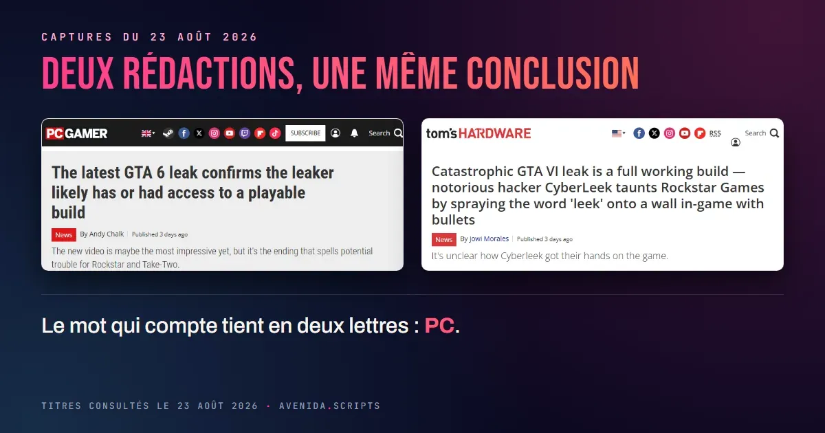 Deux personnages de GTA 6 concluant un échange par la fenêtre d'une voiture, illustration du deal supposé autour du build